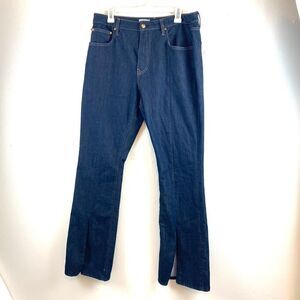 Pilcro and the Letterpress Jeans Dark Blue Denim Pants Wide Leg High Rise Sz 32